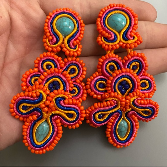 173 Boho Beaded Earrings - Picture 7 of 8